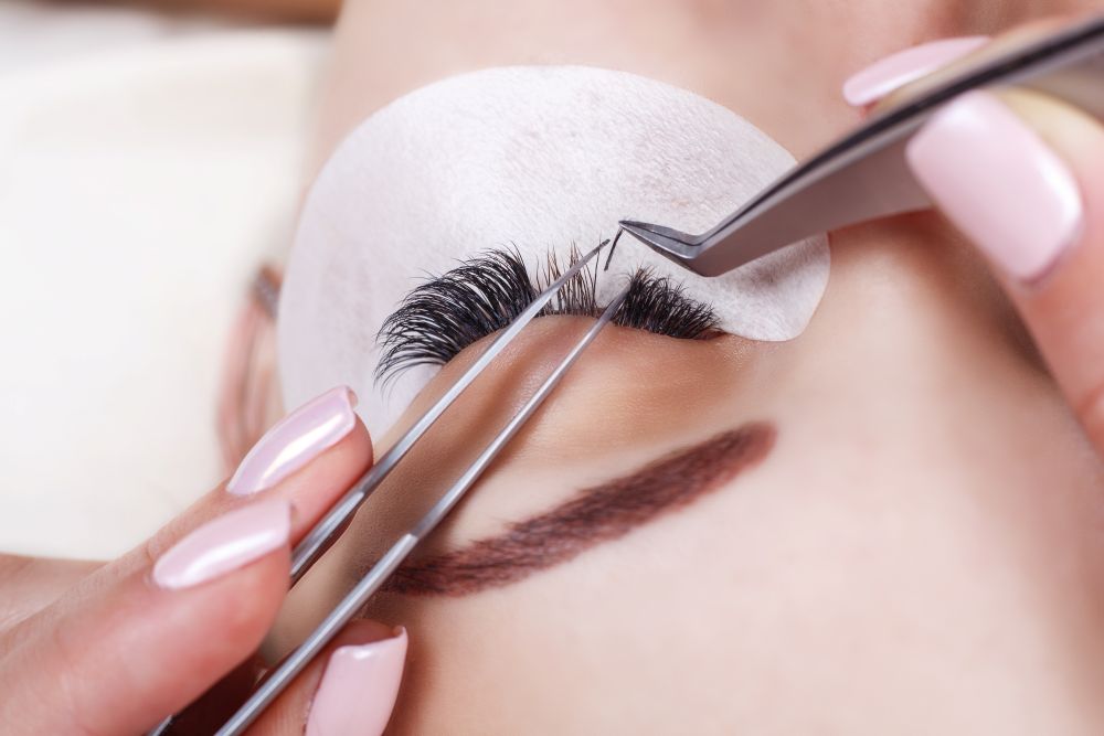 Customized volume lash extensions designed to complement eye shape at a Uptown Manhattan lash salon